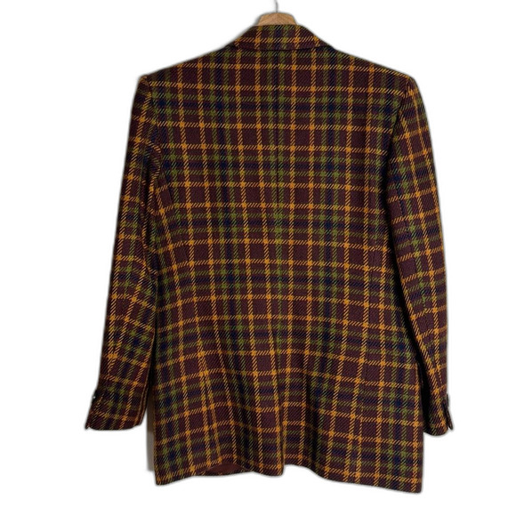 benard holtzmam ladies colorful checkered wool plaid blazer size m/L - Picture 8 of 8